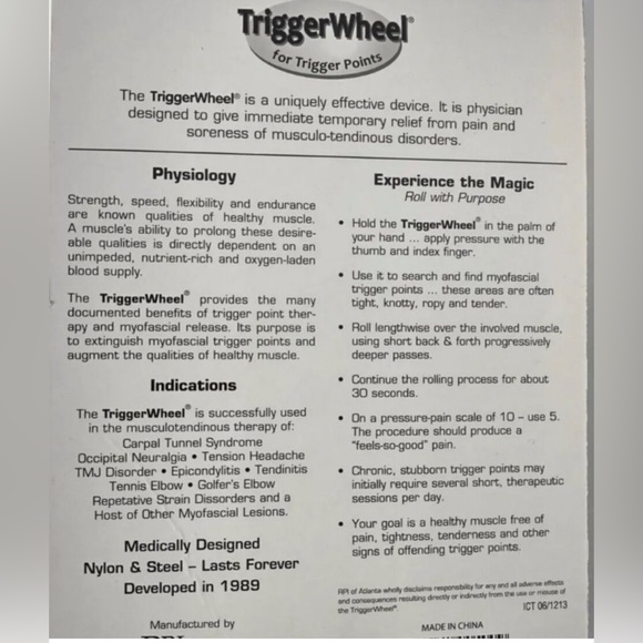 Trigger Wheel Roller Massager for Trigger Points - for Pain Relief + Myofascial - Picture 3 of 3